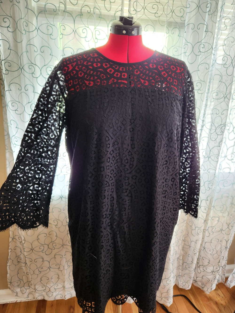 GAP Black Lace Dress with Sheer Detail